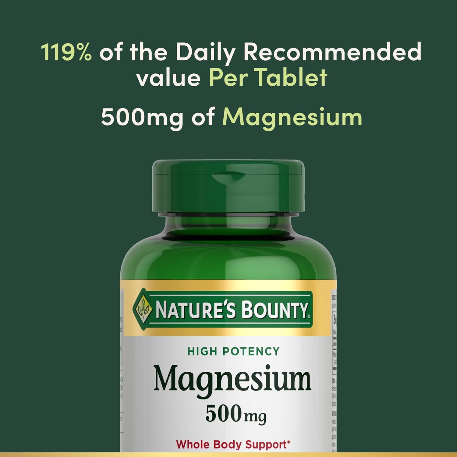 Nature's Bounty Magnesium, Bone and Muscle Health, Whole Body Support, Tablets, 500 Mg, 200 Ct - Image 4