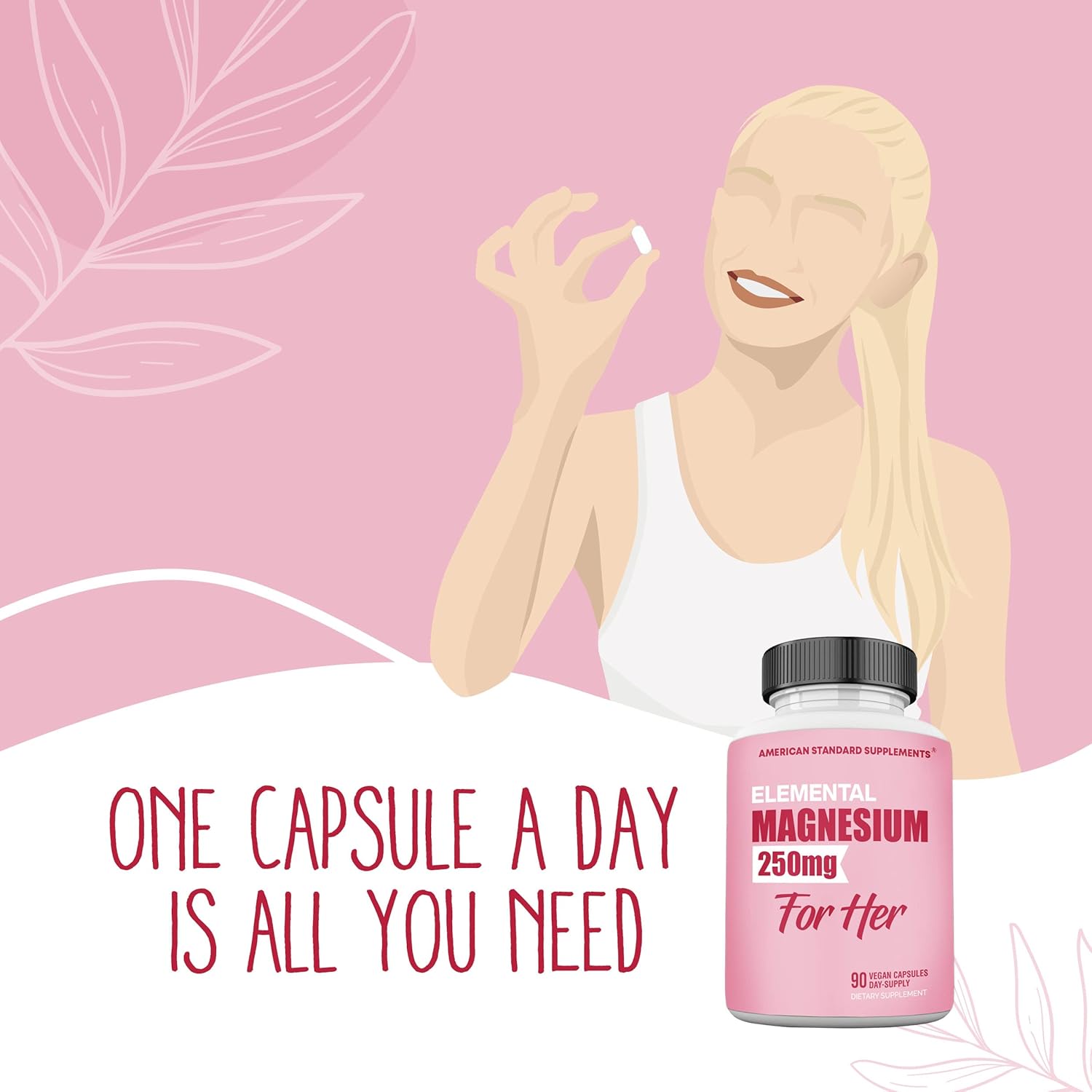 Magnesium Glycinate for Women, Elemental 250mg Per One Capsule, 90 Day Supply, Chelate, Supplement, Chelated Max Absorption - Image 5