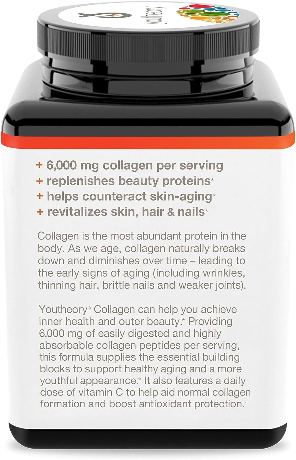 Youtheory Advanced Collagen - 6,000 mg Collagen - with Vitamin C - for Hair, Skin & Nails* - Collagen Supplements for Women and Men - 290 Tablets - Image 5