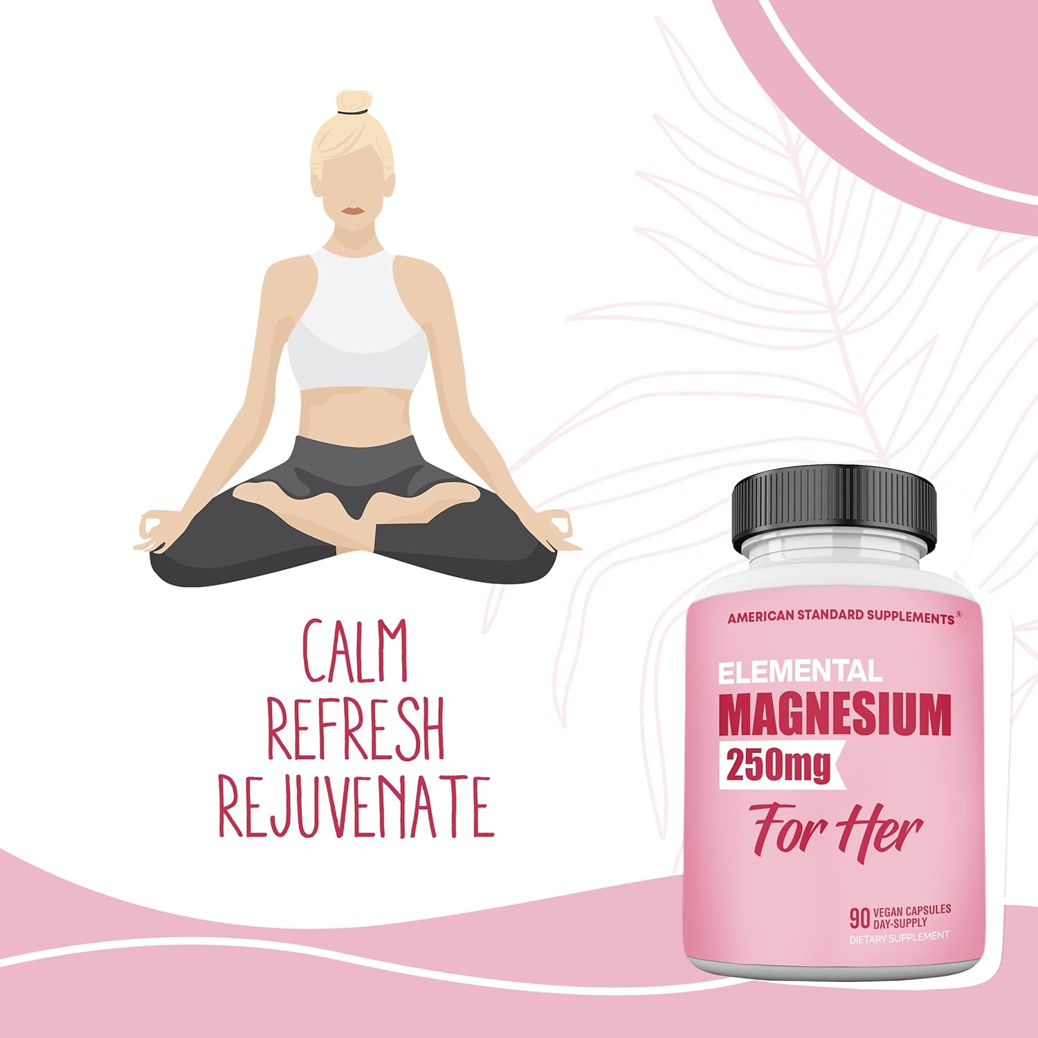 Magnesium Glycinate for Women, Elemental 250mg Per One Capsule, 90 Day Supply, Chelate, Supplement, Chelated Max Absorption - Image 9