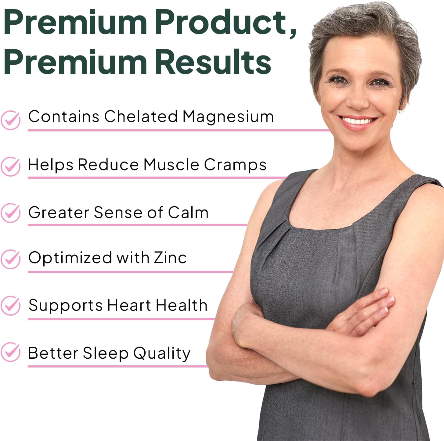 Pure Magnesium Glycinate with Zinc - Maximum Strength Chelated Magnesium Supplement for Women and Men for Muscle Cramps and Sleep Support - 6 Bottles - Image 5