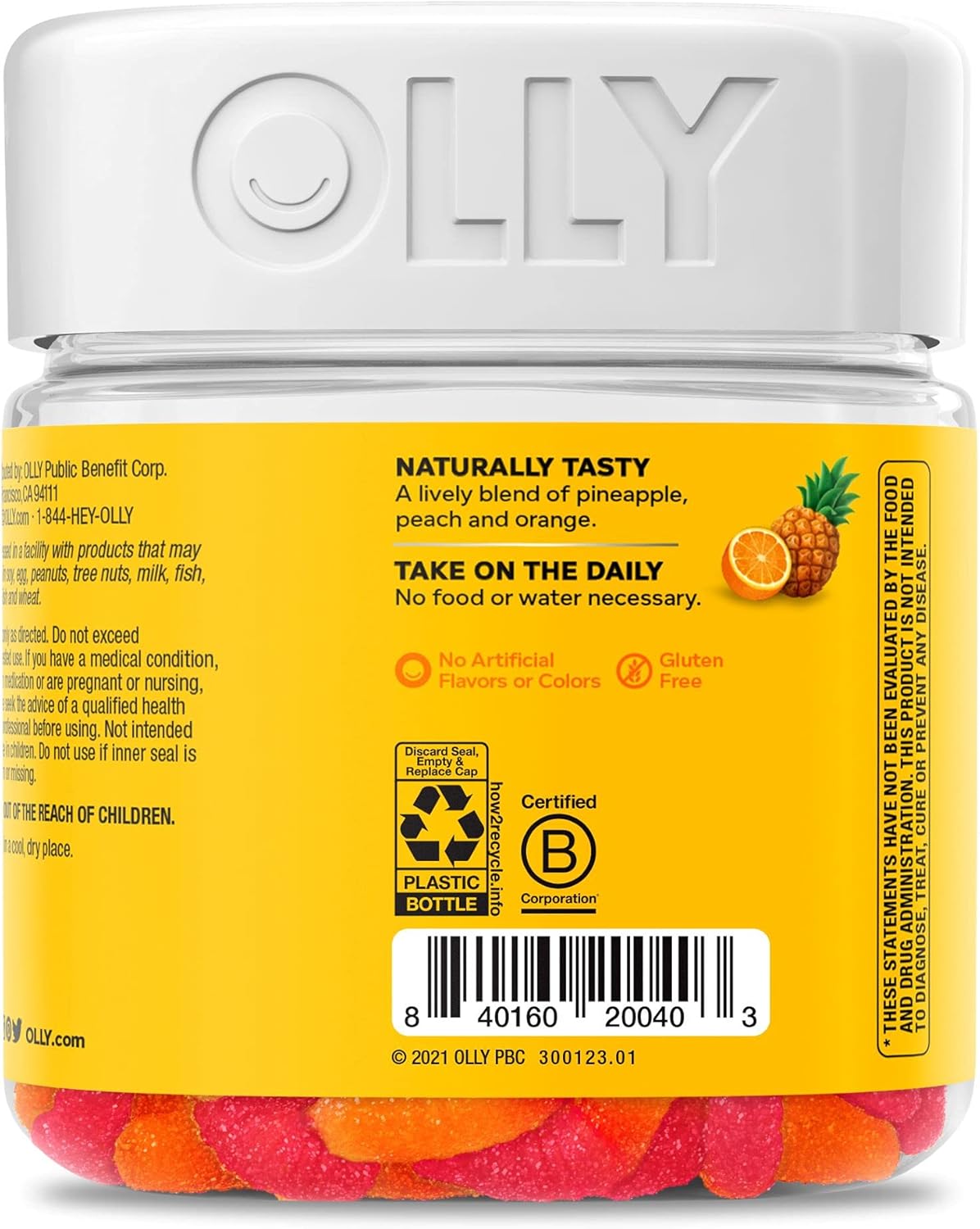 OLLY Hello Happy Gummy Worms, Mood Balance Support, Vitamin D, Saffron, Adult Chewable Supplement, Tropical Zing - 60 Count - Image 11