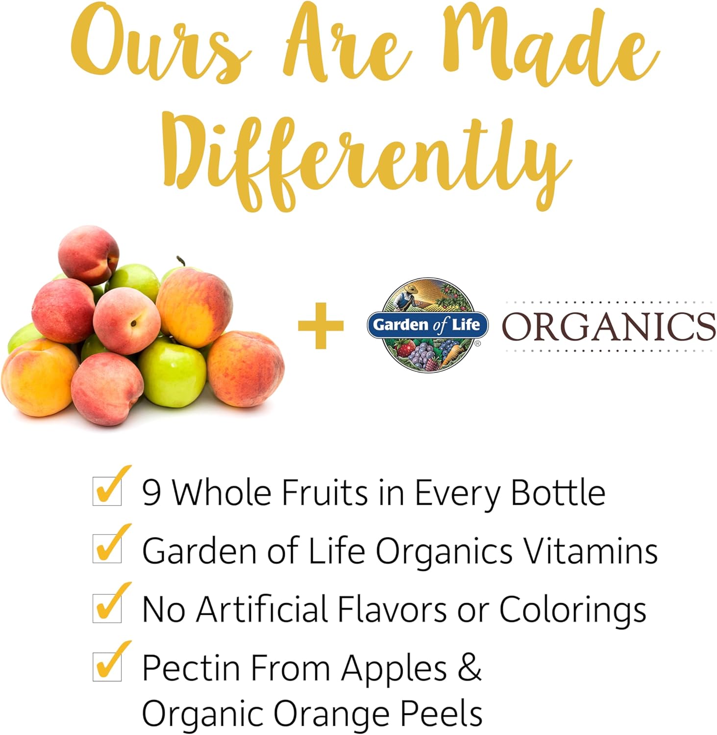 Garden of Life Organics Women's Gummy Vitamins - Berry - Certified Organic, Non-GMO, Vegan, Kosher Complete Multi - Methyl B12, C & D3 - Gluten, Soy & Dairy Free, 120 Real Fruit Gummies - Image 3