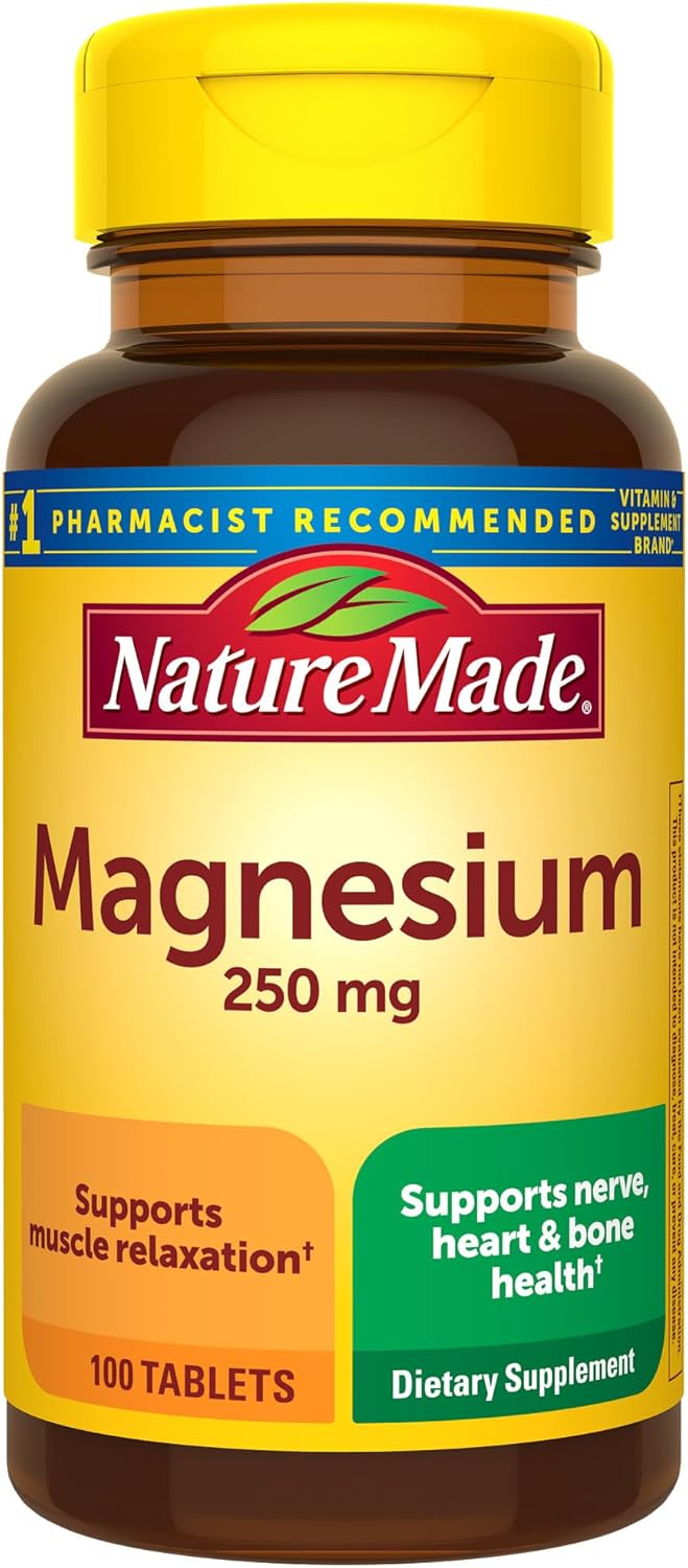 Nature Made Magnesium Oxide 250 mg, Magnesium Supplement for Muscle, Heart, Bone and Nerve Health Support, 100 Tablets, 100 Day Supply - Image 2