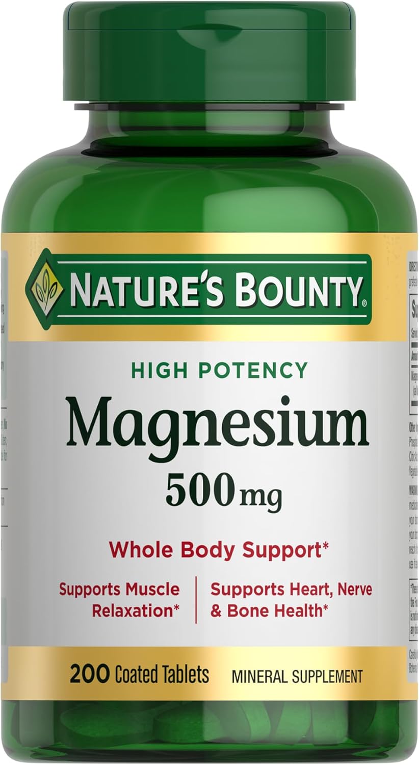 Nature's Bounty Magnesium, Bone and Muscle Health, Whole Body Support, Tablets, 500 Mg, 200 Ct - Image 2