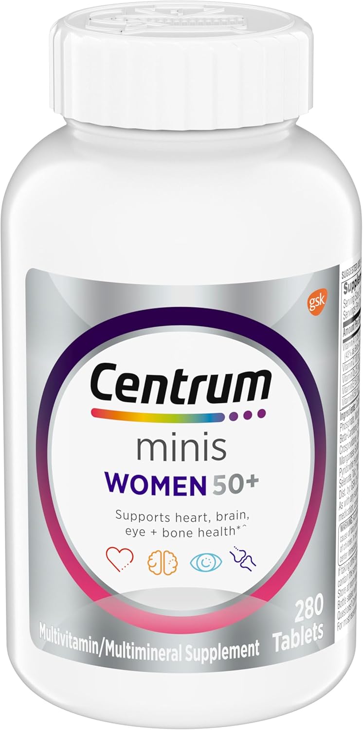 Centrum Minis Silver Women's Multivitamin for Women 50 Plus, Multimineral Supplement with Vitamin D3, B Vitamins, Non-GMO Ingredients, Supports Memory and Cognition in Older Adults - 280 Ct - Image 2