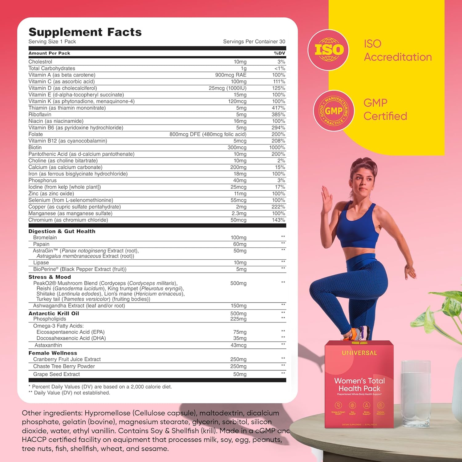 Women's Total Health Daily Vitamin Packs - All in One Multivitamin for Women, Essential Vitamins & Minerals for Energy, Stress, Digestion & Gut Health, Female Wellness Supplement, 30 Packets - Image 7