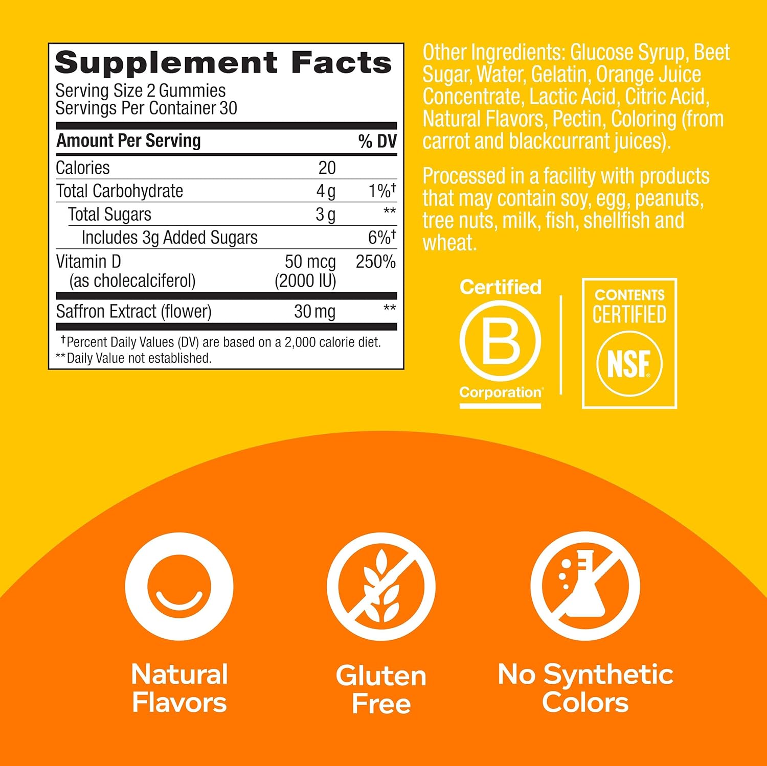 OLLY Hello Happy Gummy Worms, Mood Balance Support, Vitamin D, Saffron, Adult Chewable Supplement, Tropical Zing - 60 Count - Image 3