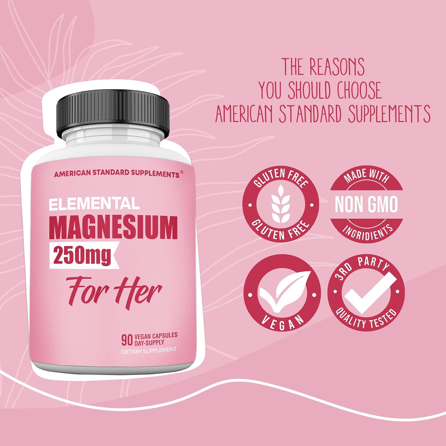 Magnesium Glycinate for Women, Elemental 250mg Per One Capsule, 90 Day Supply, Chelate, Supplement, Chelated Max Absorption - Image 7