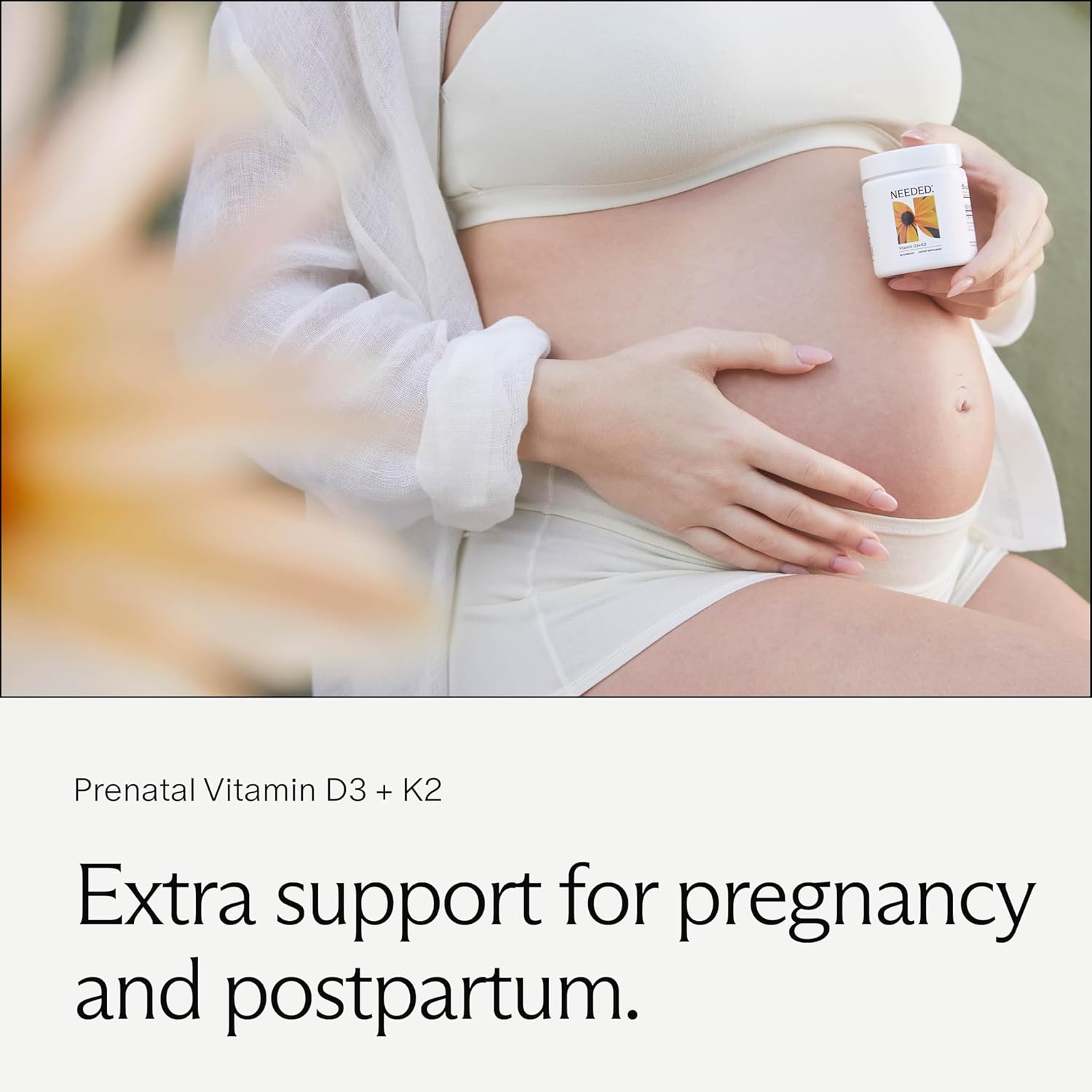 Needed. Expertly-Formulated Prenatal Vitamin D3/K2 | for Fertility, Pregnancy Breastfeeding, and Postpartum, Healthy Immunity and Bone Development, Supports Breast Milk Vitamin D Levels | 60 Capsules - Image 3