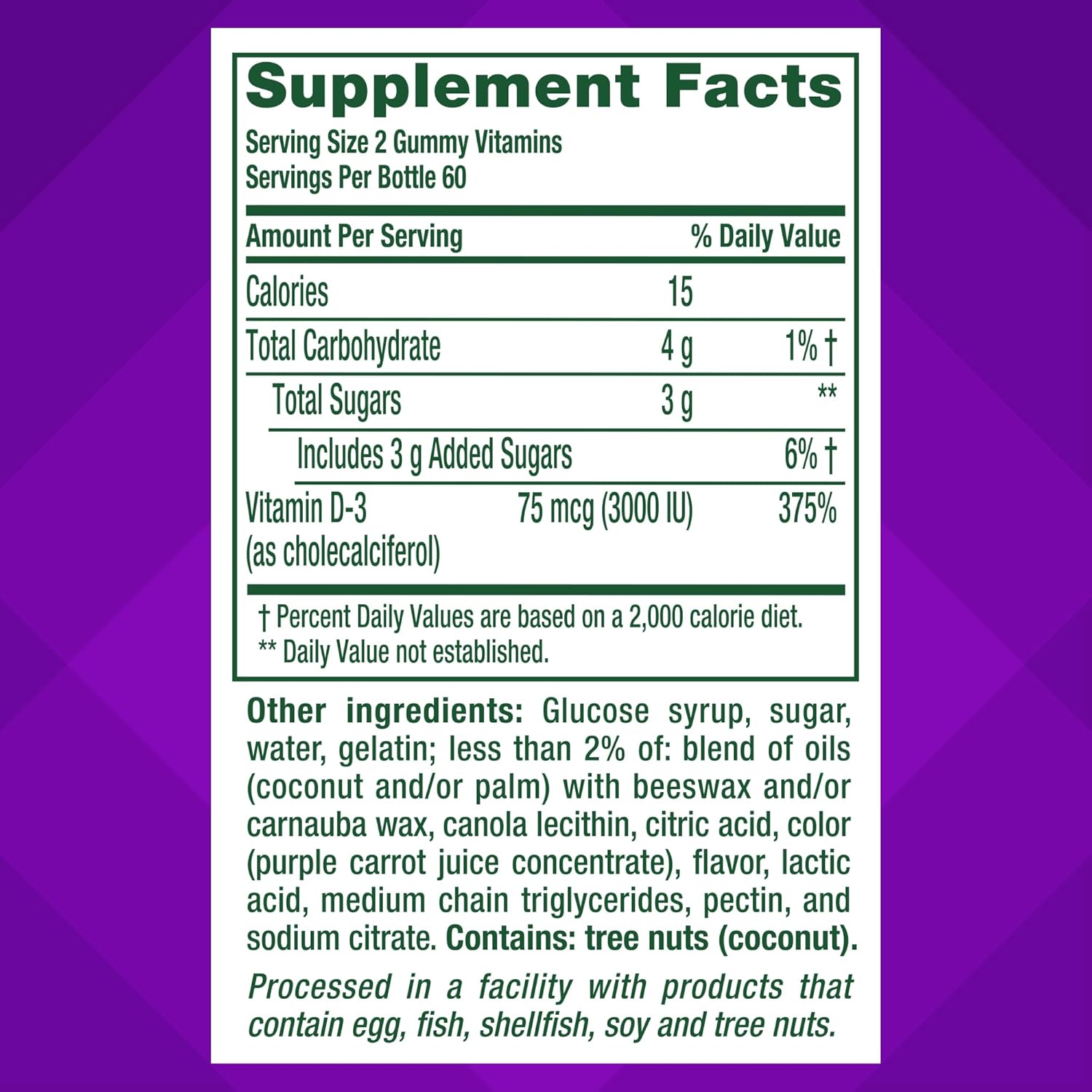 vitafusion Extra Strength Vitamin D3 Gummy, Strawberry Flavored Bone and Immune System Support (1) 120 Count - Image 5
