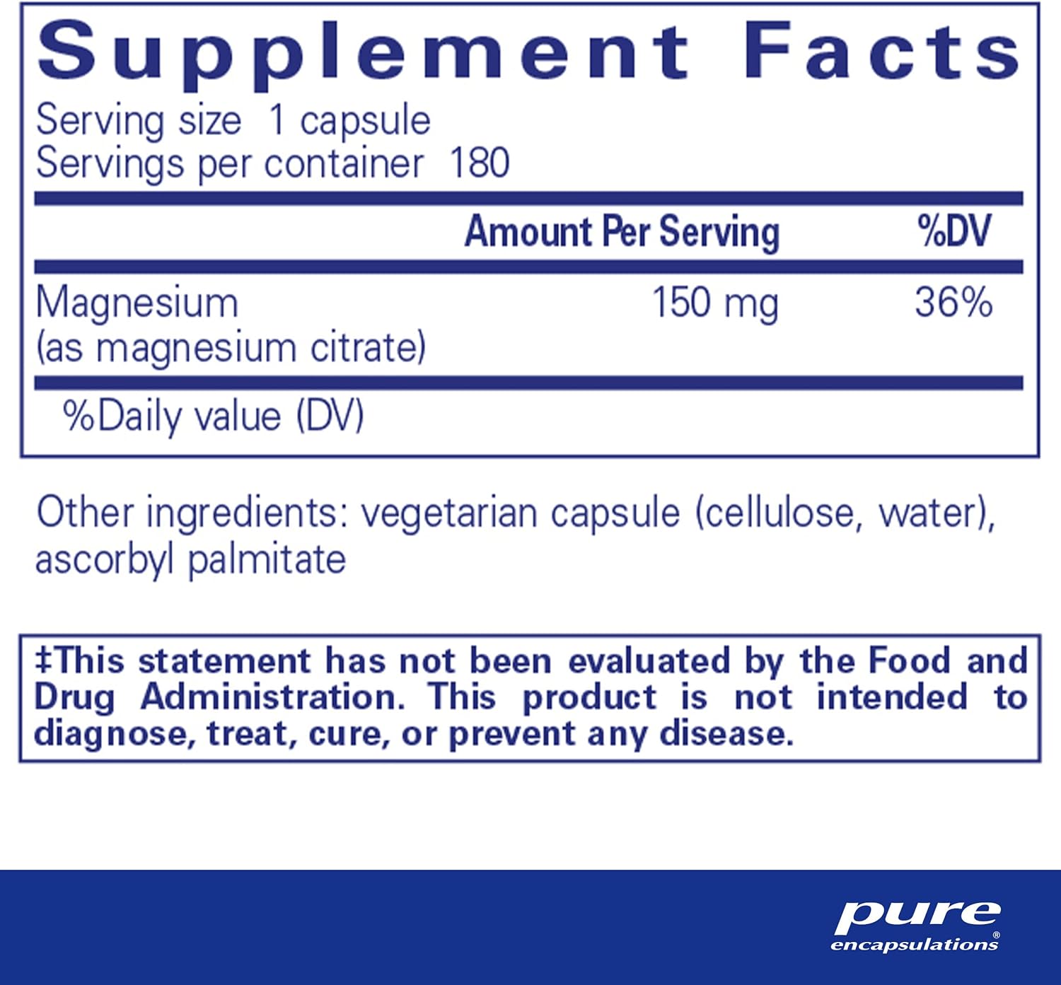 Pure Encapsulations Magnesium (Citrate) - Supplement for Sleep, Heart Health, Cognitive Health, Bone Health, Energy, Muscles, and Metabolism* - with Premium Magnesium - 180 Capsules - Image 3