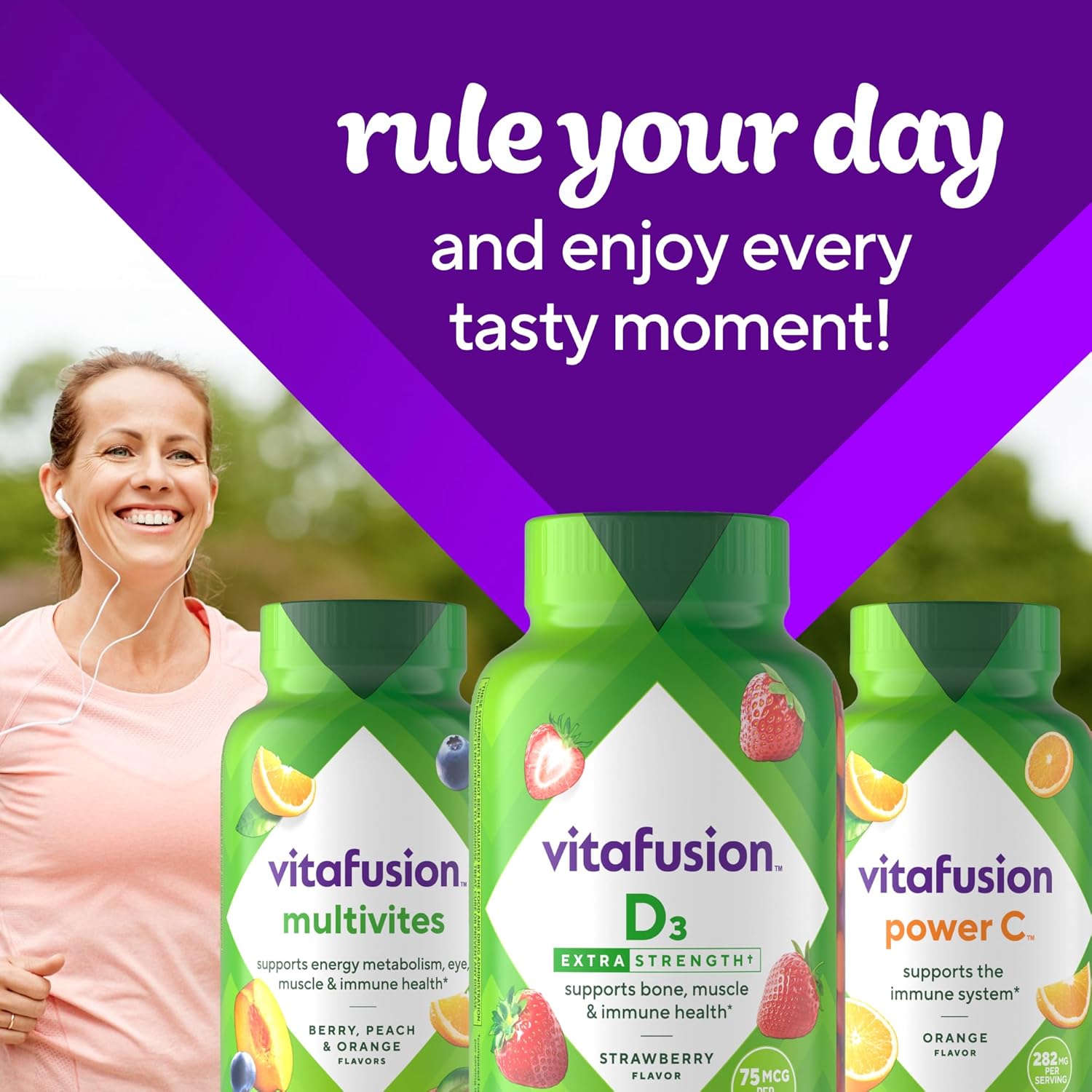 vitafusion Extra Strength Vitamin D3 Gummy, Strawberry Flavored Bone and Immune System Support (1) 120 Count - Image 10