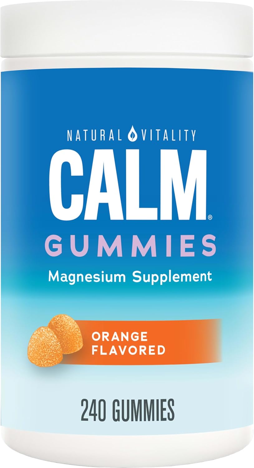 Natural Vitality Calm, Magnesium Citrate Supplement, Stress Relief Gummies, Supports a Healthy Response to Stress, Gluten Free, Vegan, Orange, 240 Gummies - Image 2