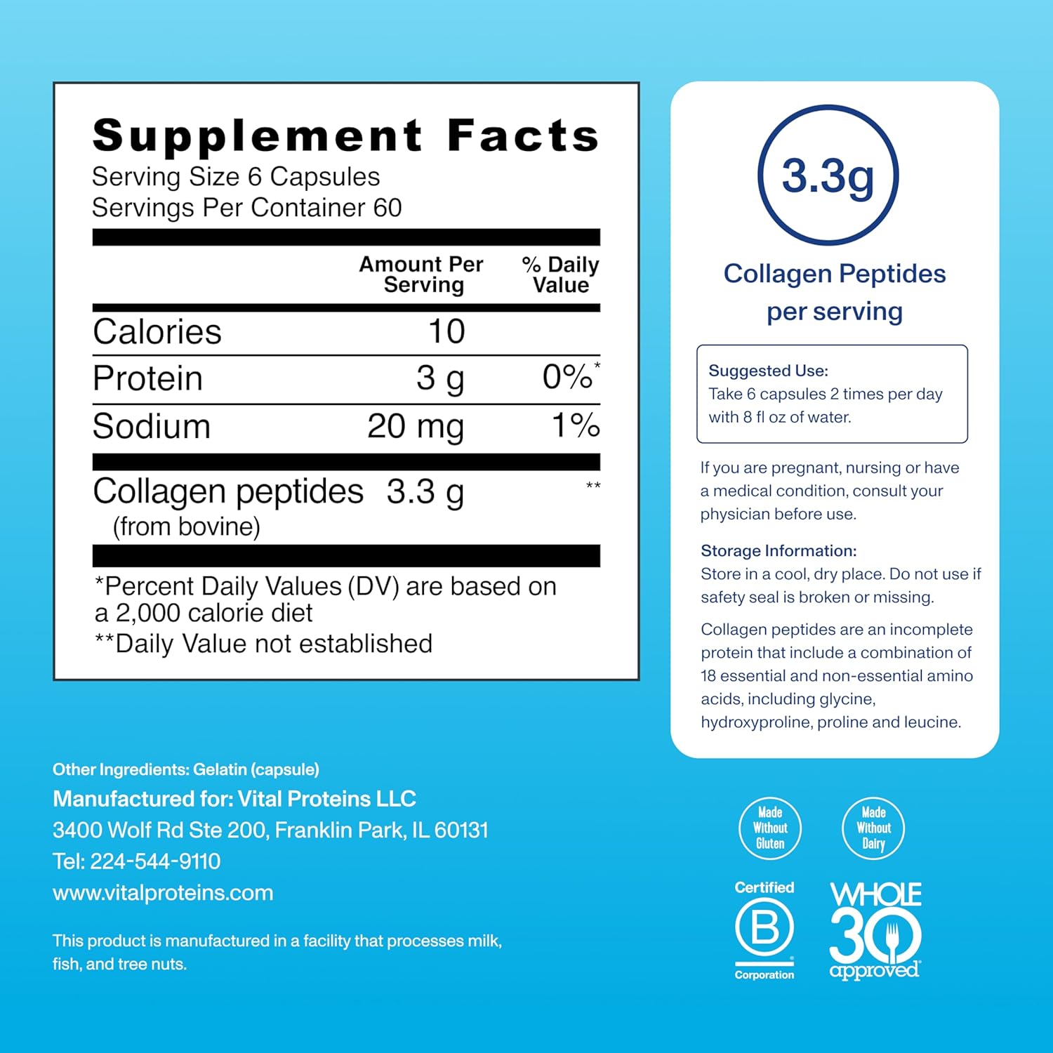 Vital Proteins Collagen Pills Supplement (Type I, III), 360 Collagen Capsules, 3300mg Serving Help Support Healthy Hair, Collagen Supplement - Image 5